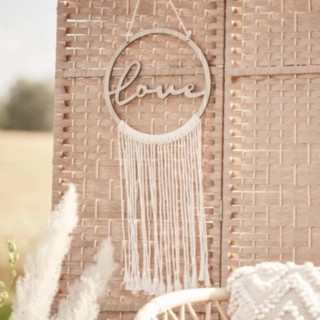Macramé Love Træ Vægdekoration