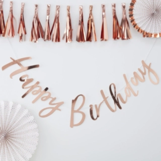 Rosaguld Happy Birthday Guirlande