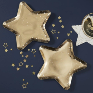 Glitter Stjerne Tallerkener