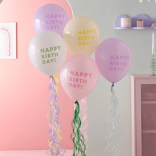 Happy Birthday Pastel Balloner