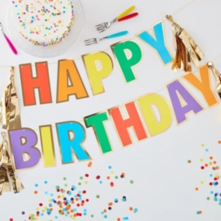 Happy Birthday Guirlande Multifarvet/Guld