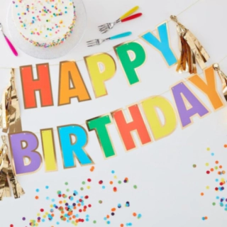 Happy Birthday Guirlande Multifarvet/Guld