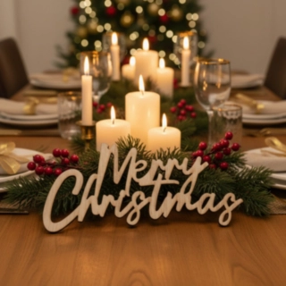 Merry Christmas Træ Bordpynt