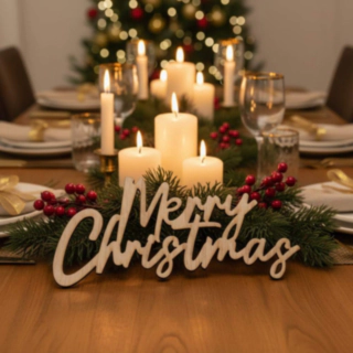 Merry Christmas Træ Bordpynt