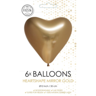 Hjerteformede Latexballoner Guld
