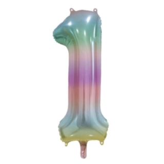 Stor Bogstavballon Pastel Regnbue