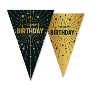 Happy Birthday Golden Celebrations Vimpelguirlande