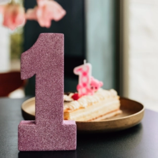 1-tal Bordpynt Glitter Lyserød