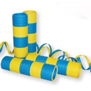 Stribede Serpentiner Blå/Gul