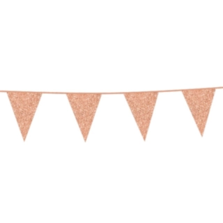 Glimmer Flagguirlande Rosa Guld
