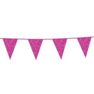 Glimmer Flagguirlande Pink