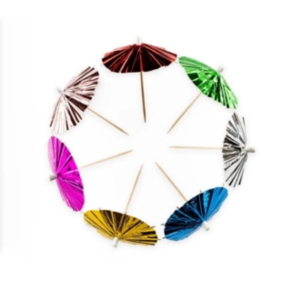 Metalliske Parasol Drinkspinde Multi