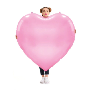 Kæmpe Hjerte Folieballon Lyserød