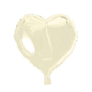 Hjerte Folieballon Cremehvid