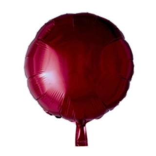 Rund Folieballon Mørkerød