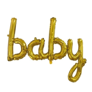 Stor Baby Folieballon Guld