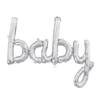 Stor Baby Folieballon Sølv