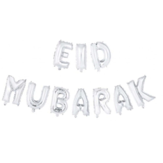 Eid Mubarak Folieballoner Sølv