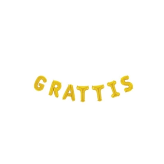 Grattis Folieballon Guld