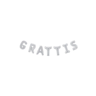 Grattis Folieballon Sølv