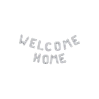 Welcome Home Folieballon Sølv