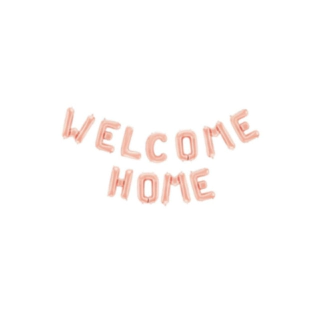 Welcome Home Folieballon Rosaguld