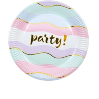 Party Tallerkener Pastel/Guld