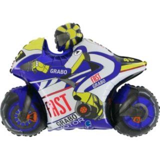 MotoGP Motorcykel Folieballon Blå