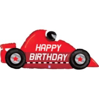 Racerbil Happy Birthday Folieballon