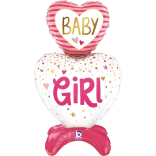 Baby Girl Hjerte Folieballon