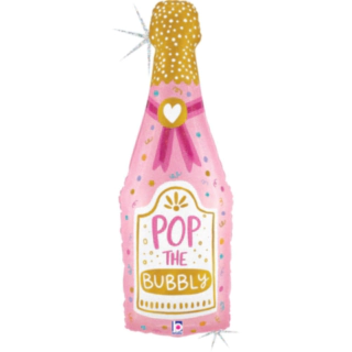 Champagneflaske Folieballon Rosa