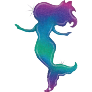 Glitter Havfrue Folieballon