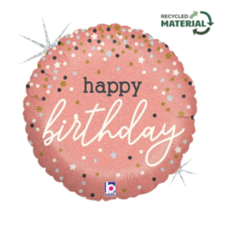 Happy Birthday Folieballon Rosaguld