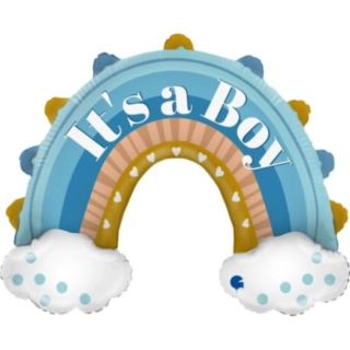 It's A Boy Regnbue Folieballon Lyseblå