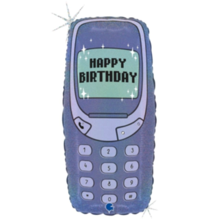 Retro Telefon Happy Birthday Folieballon