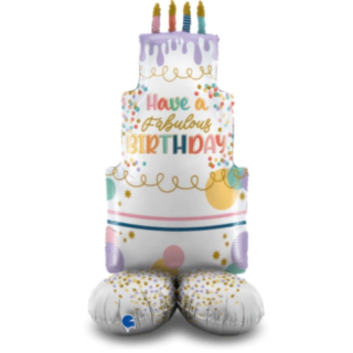 Lagkage Happy Birthday Stående Folieballon