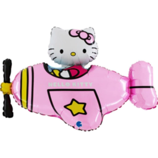 Hello Kitty® Flyvemaskine Folieballon Lyserød