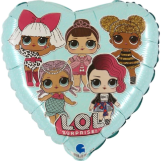 LOL Surprise® Hjerte Folieballon Lyseblå