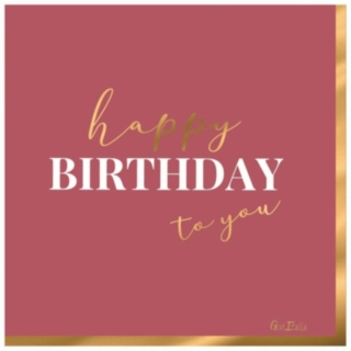Happy Birthday To You Servietter Pink
