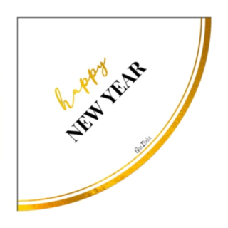 Happy New Year Clock Servietter