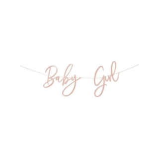 Baby Girl Banner Lyserød