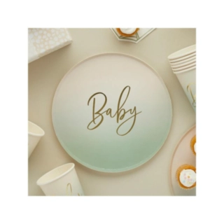 Baby Paptallerkener Ombre Grøn