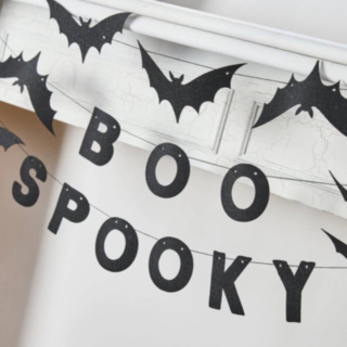 Boo Spooky Flagermus Filtguirlande
