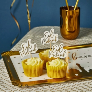 Eid Mubarak Madpinde Hvid/Guld