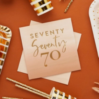 70 Års Servietter Rosa