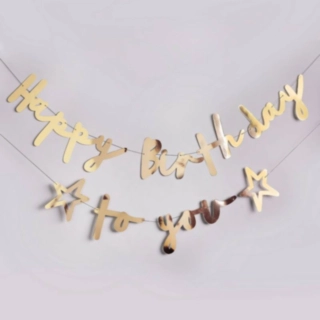 Happy Birthday To You Guirlande Guld