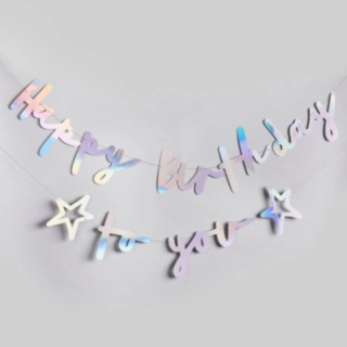 Iriserende Happy Birthday To You Guirlande