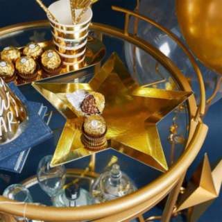 Stjerneformede Paptallerkener Guld