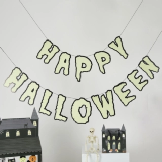 Selvlysende Happy Halloween Guirlande