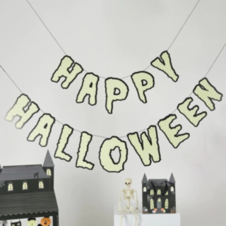 Selvlysende Happy Halloween Guirlande